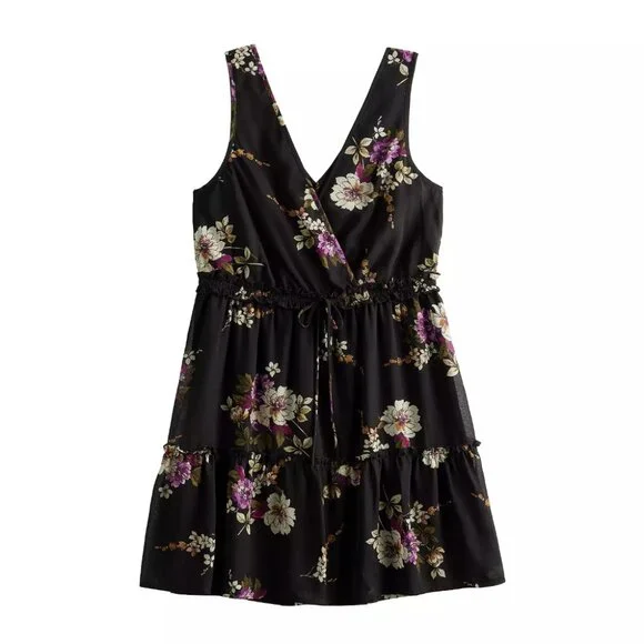 Speechless Black Floral Sleeveless Skater Dress Size XXL - Picture 4 of 7